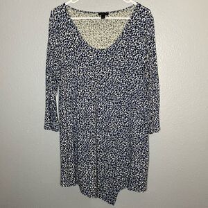 J. Jill Wearever Collection Navy Blues and White Tunic MIDI Size Large